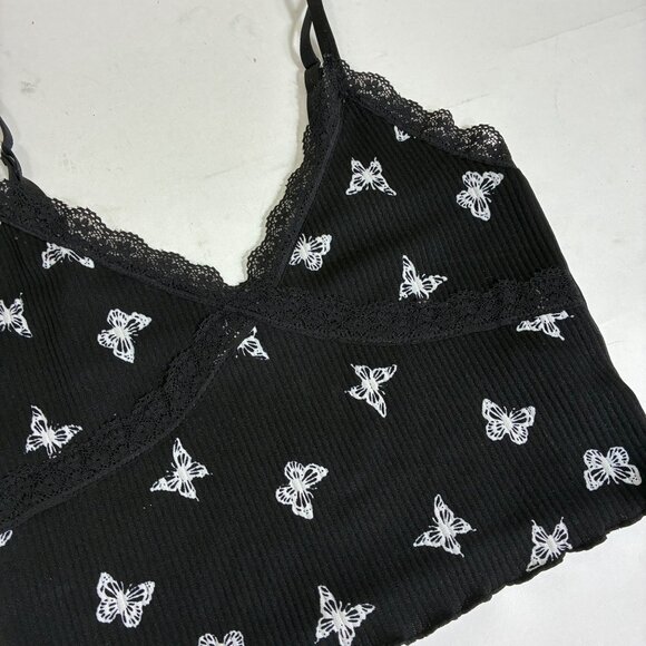 Divided Y2K Style Babydoll Butterfly Print Crop Size Small - Picture 4 of 8